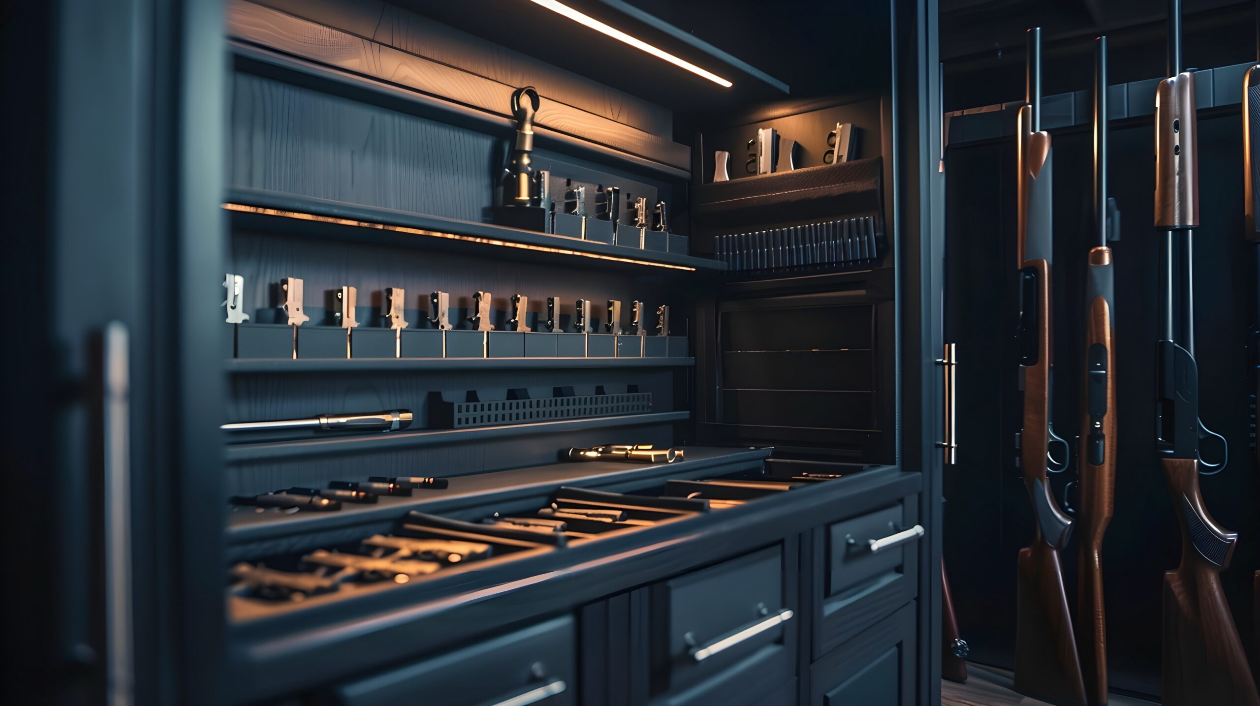Luxury Gun Room Interior Elegant Weapon Storage Design